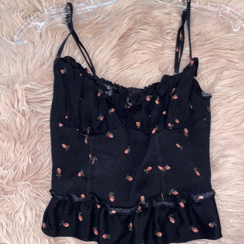 Reformation bustier top with flower pattern